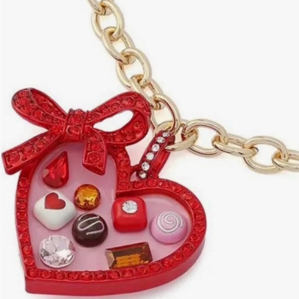 Betsey Johnson Women's Love Spell Heart Chocolate Box Pendant Necklace - Picture 4 of 5